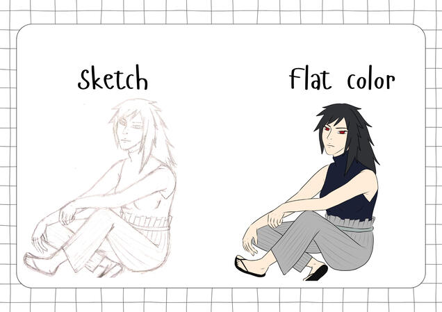 Sketch vs flat color